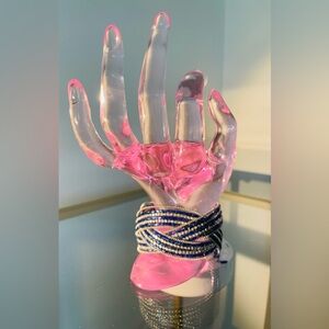 💙🩶Vintage Blue and Silver Crystal Bead Bracelet